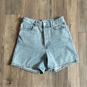 ZARA Light Wash Button Fly High Rise Denim Shorts Size 2